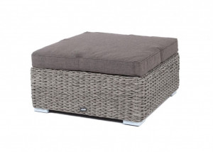 Плетеная оттоманка с подушкой Лунго гиацинт серый 4sis