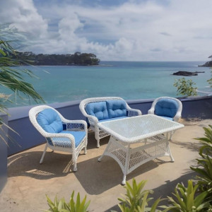 Плетеный комплект для отдыха  LV-520 White/Blue Афина