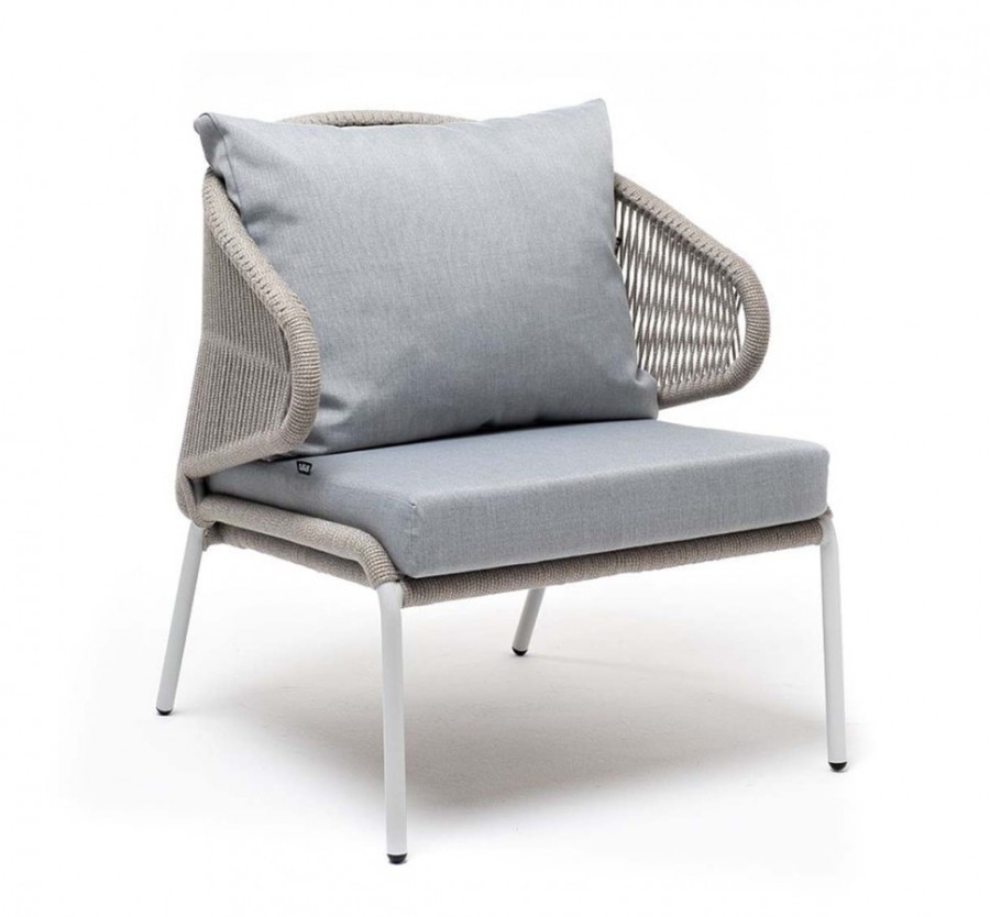 Кресло плетеное Милан из роупа серое 4sis