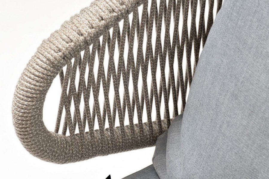 Кресло плетеное Милан из роупа серое 4sis