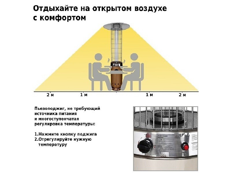 Уличный газовый обогреватель Aesto A-08 Garden