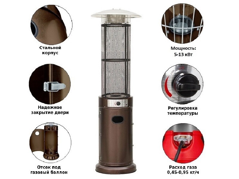 Уличный газовый обогреватель Aesto A-08 Garden