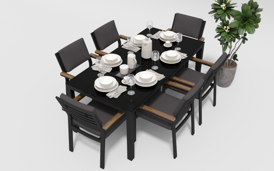 Обеденная группа Calma-2 180 антрацит Gardenini