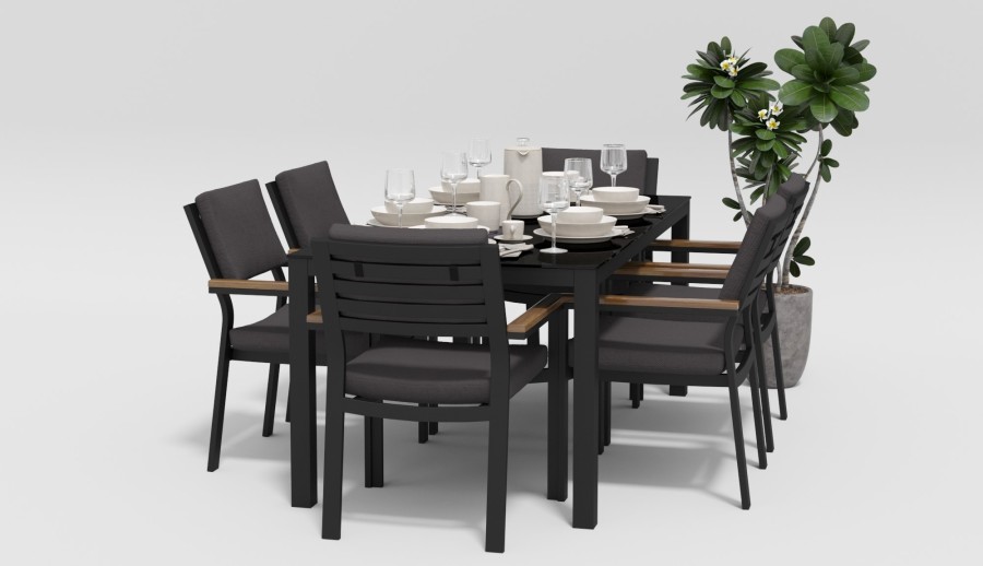 Обеденная группа Calma-2 180 антрацит Gardenini
