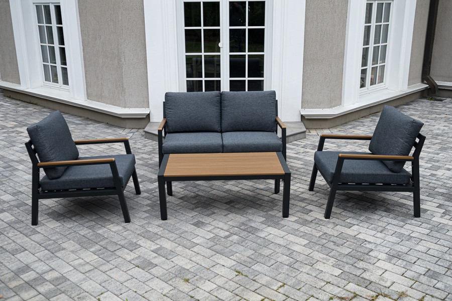 Лаунж-зона 4-местная Камелия из алюминия, темно-серый 4sis