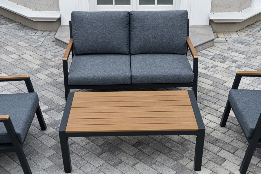 Лаунж-зона 4-местная Камелия из алюминия, темно-серый 4sis