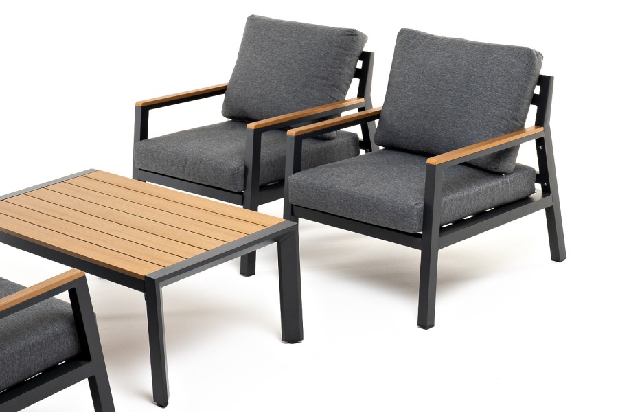 Лаунж-зона 4-местная Камелия из алюминия, темно-серый 4sis