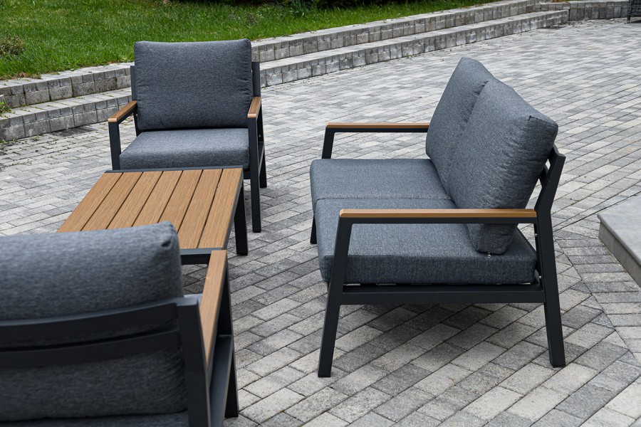 Лаунж-зона 4-местная Камелия из алюминия, темно-серый 4sis