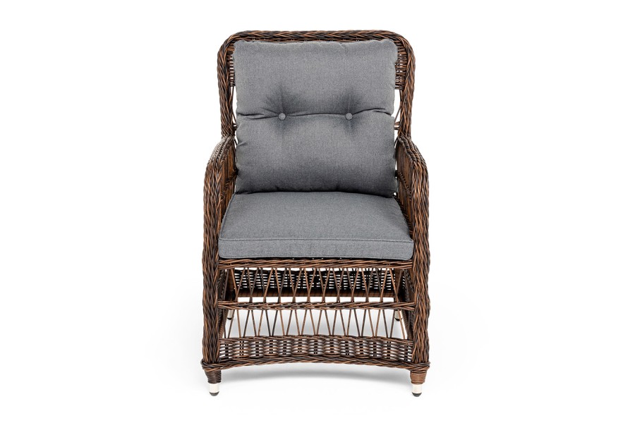 Кресло плетеное из искусственного ротанга Цесена, коричневое 4sis