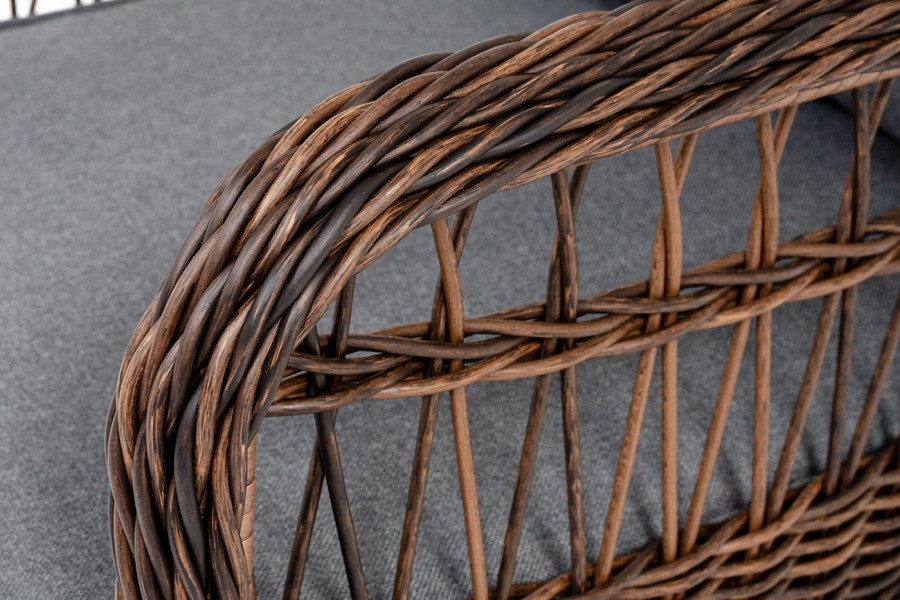 Кресло плетеное из искусственного ротанга Цесена, коричневое 4sis