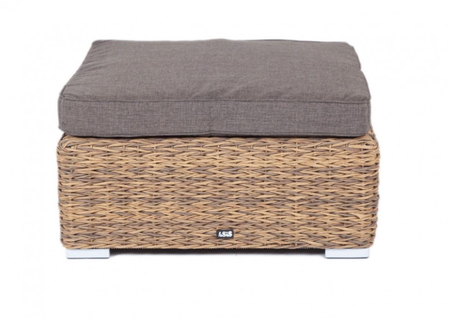 Плетеная оттоманка с подушкой Лунго гиацинт соломенный 4sis