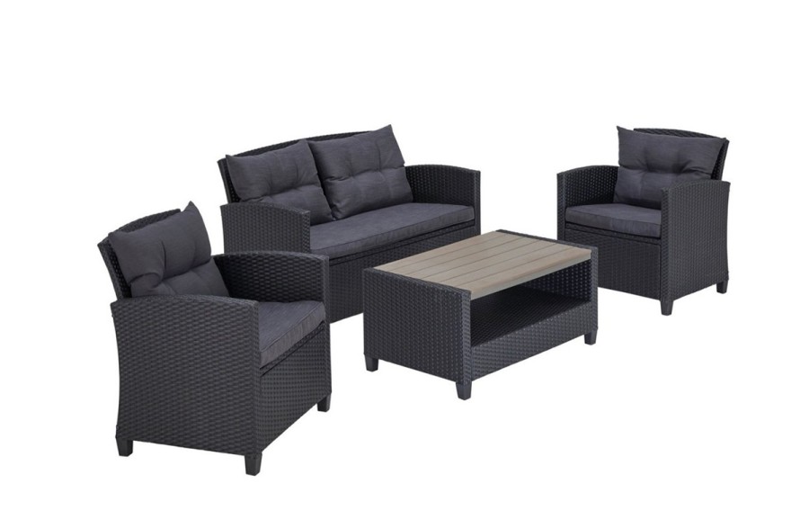 Плетеный комплект с диваном AFM-804G Dark Grey Афина