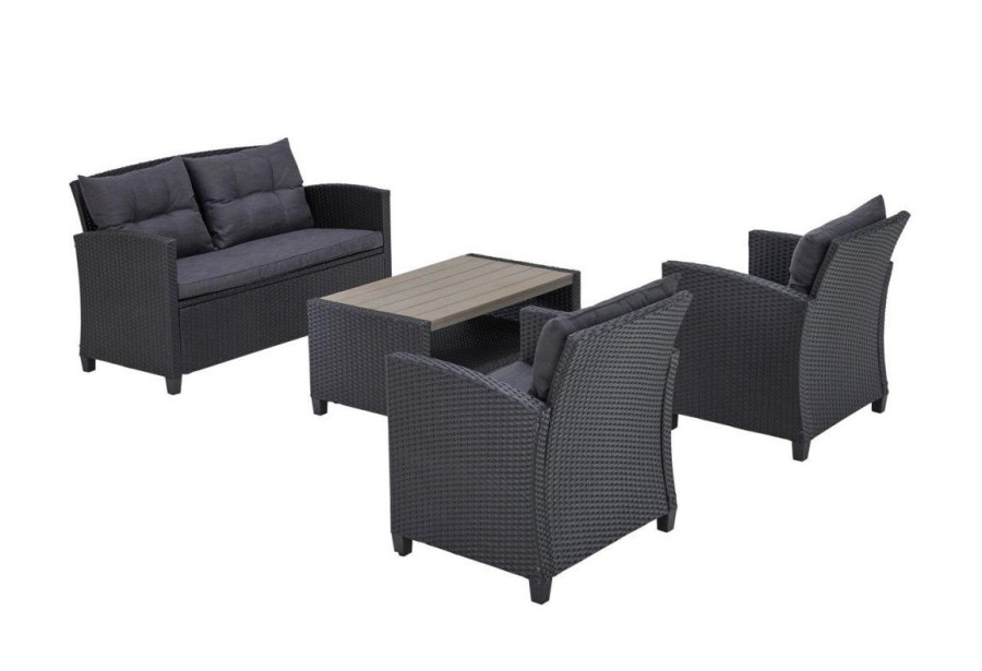 Плетеный комплект с диваном AFM-804G Dark Grey Афина