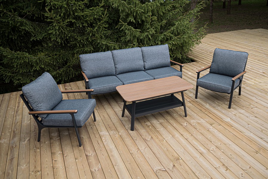 Лаунж-зона 5-местная Крокус из алюминия, темно-серый 4sis