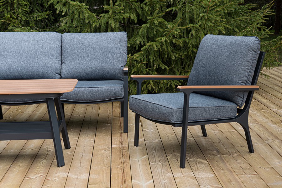 Лаунж-зона 5-местная Крокус из алюминия, темно-серый 4sis