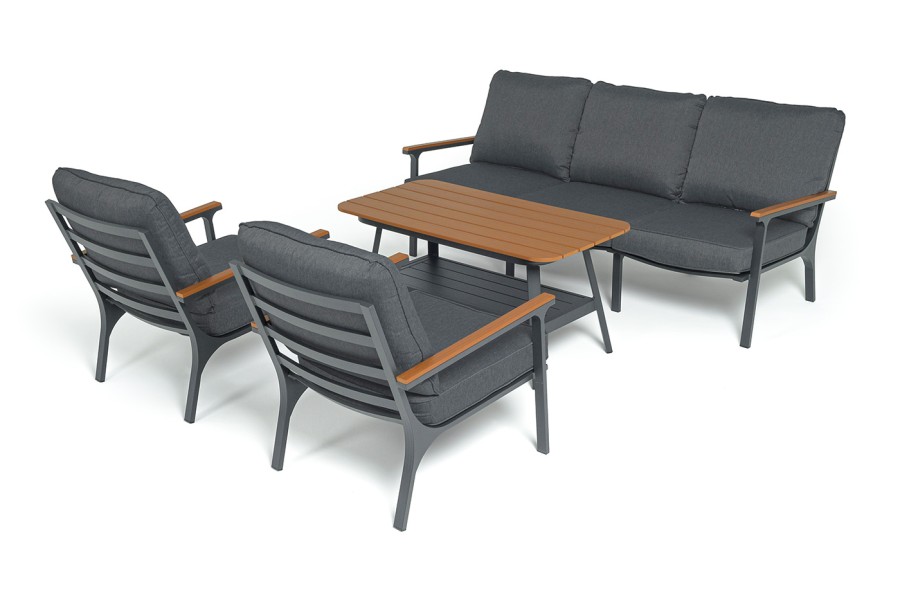 Лаунж-зона 5-местная Крокус из алюминия, темно-серый 4sis
