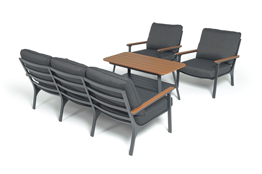 Лаунж-зона 5-местная Крокус из алюминия, темно-серый 4sis