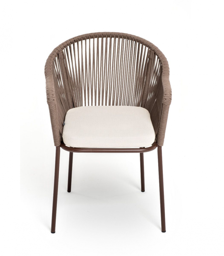 Плетеный стул Лион из роупа коричневый 4sis