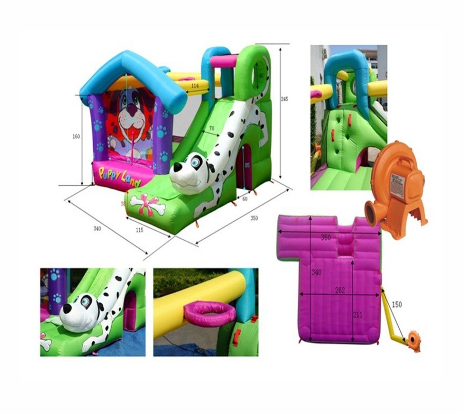 Батут с горкой Далматинец 9109 Happy Hop