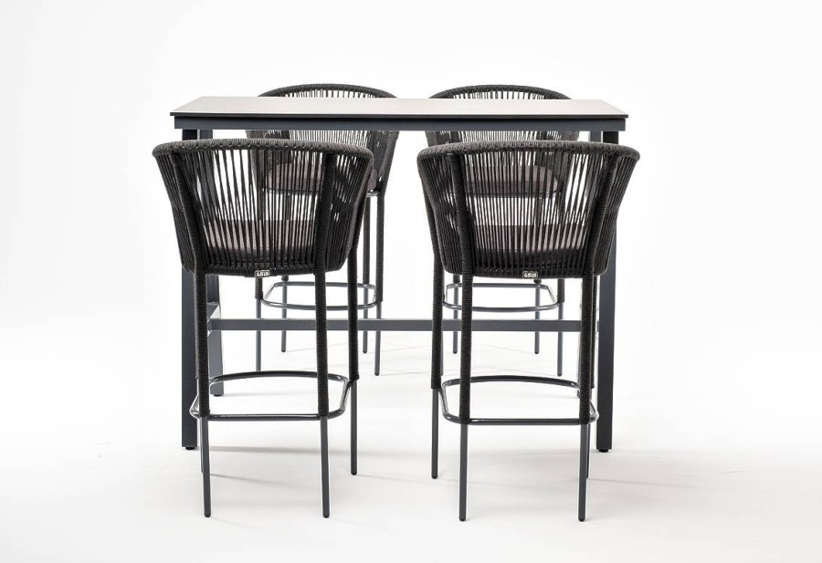 Барный комплект на 4 персоны Рио, темно-серый 4sis