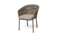 Стул плетеный из роупа Бордо, бежево-серый