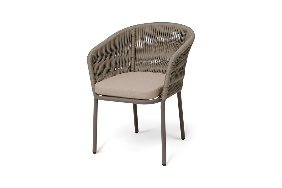 Стул плетеный из роупа Бордо, бежево-серый