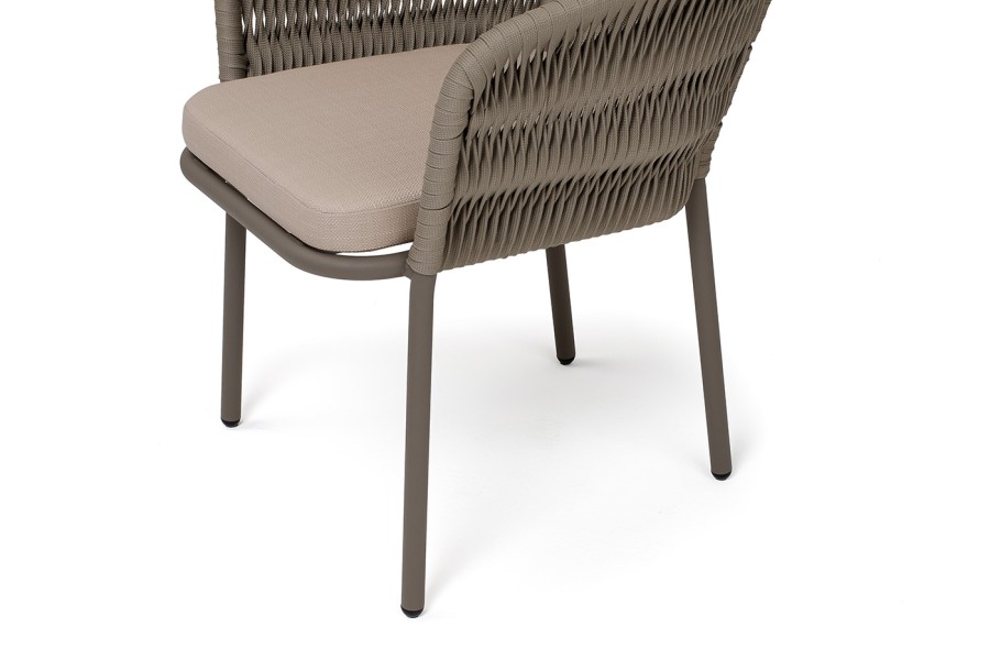 Стул плетеный из роупа Бордо, бежево-серый