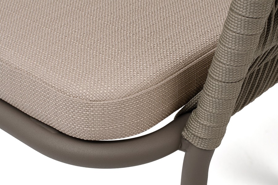 Стул плетеный из роупа Бордо, бежево-серый