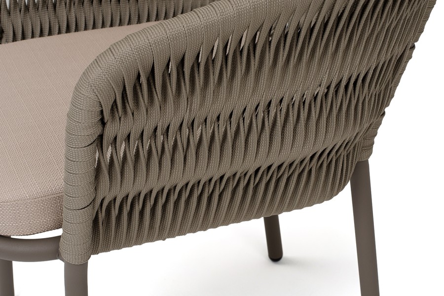 Стул плетеный из роупа Бордо, бежево-серый