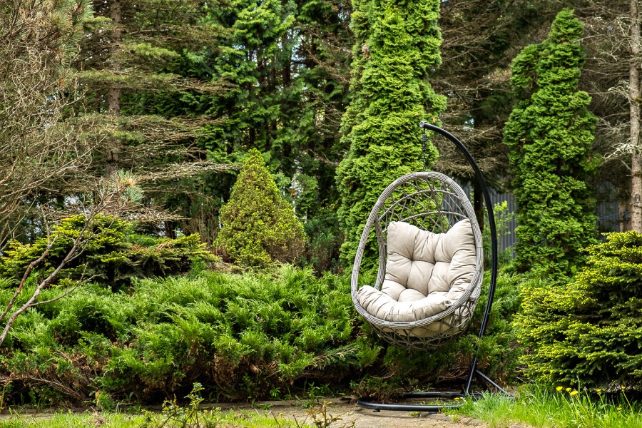 Подвесное кресло-кокон из искусственного ротанга Венеция, серое 4sis