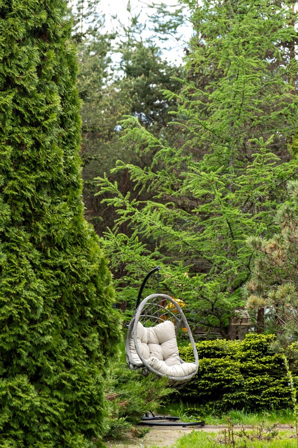 Подвесное кресло-кокон из искусственного ротанга Венеция, серое 4sis