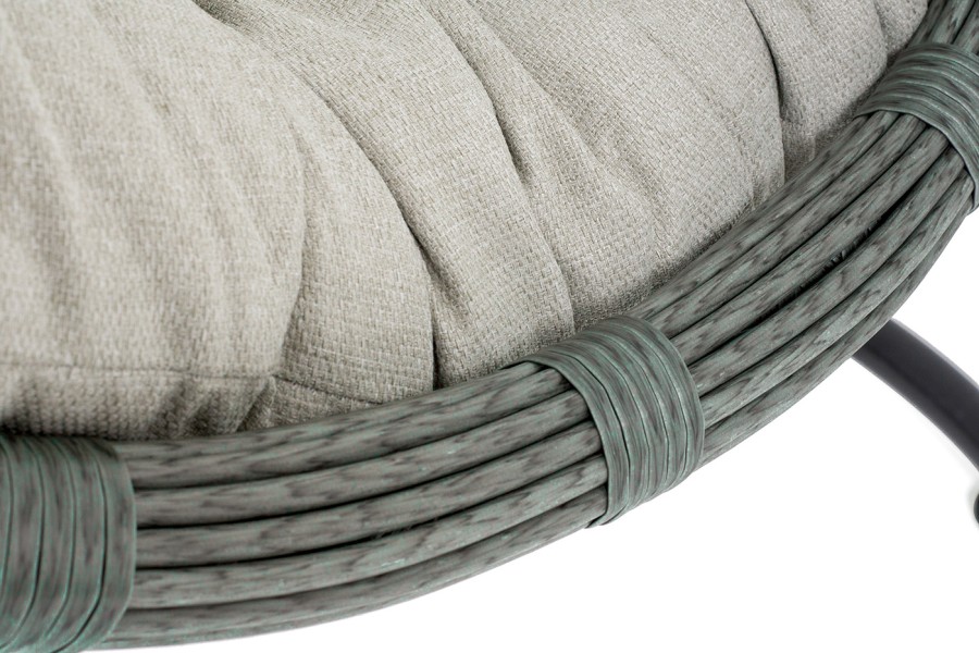 Подвесное кресло-кокон из искусственного ротанга Венеция, серое 4sis