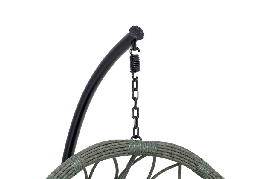 Подвесное кресло-кокон из искусственного ротанга Венеция, серое 4sis