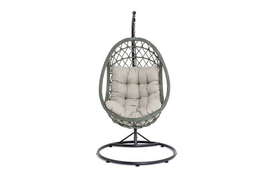 Подвесное кресло-кокон из искусственного ротанга Венеция, серое 4sis