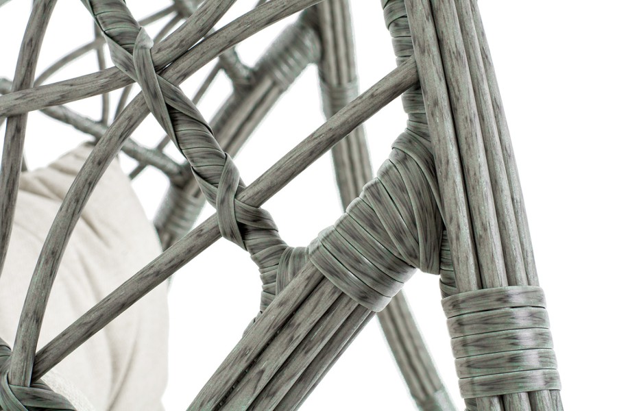 Подвесное кресло-кокон из искусственного ротанга Венеция, серое 4sis