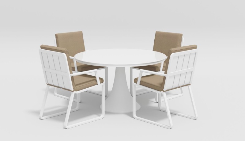 Стол Voglie round белый Gardenini