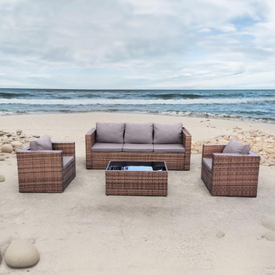 Комплект плетеной мебели AFM-302AL Brown Афина