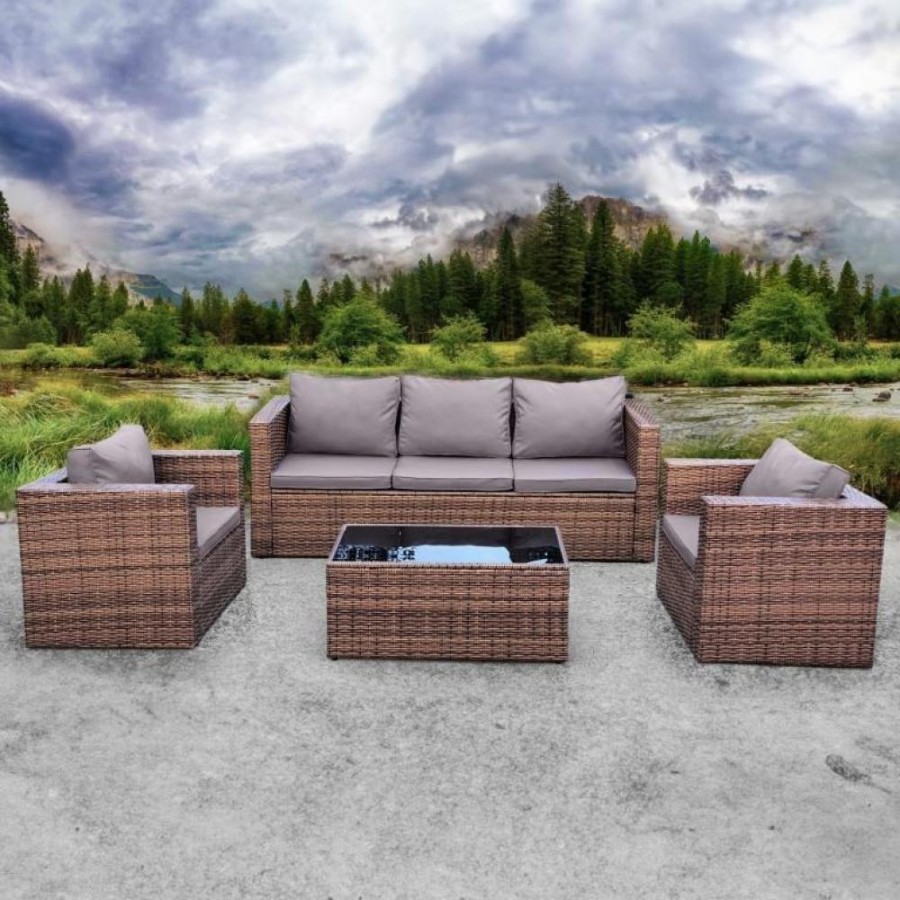 Комплект плетеной мебели AFM-302AL Brown Афина