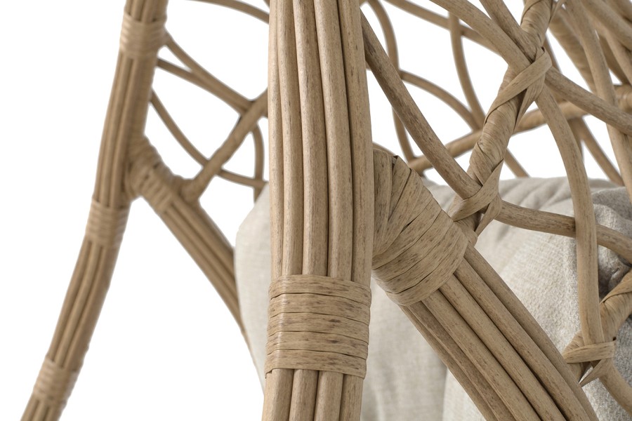 Подвесное кресло-кокон из искусственного ротанга Венеция соломенное 4sis