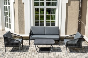 Лаунж-зона 4-местная из роупа Канны, темно-серая 4sis