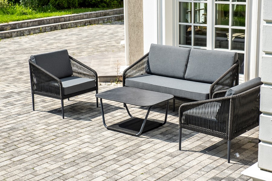 Лаунж-зона 4-местная из роупа Канны, темно-серая 4sis