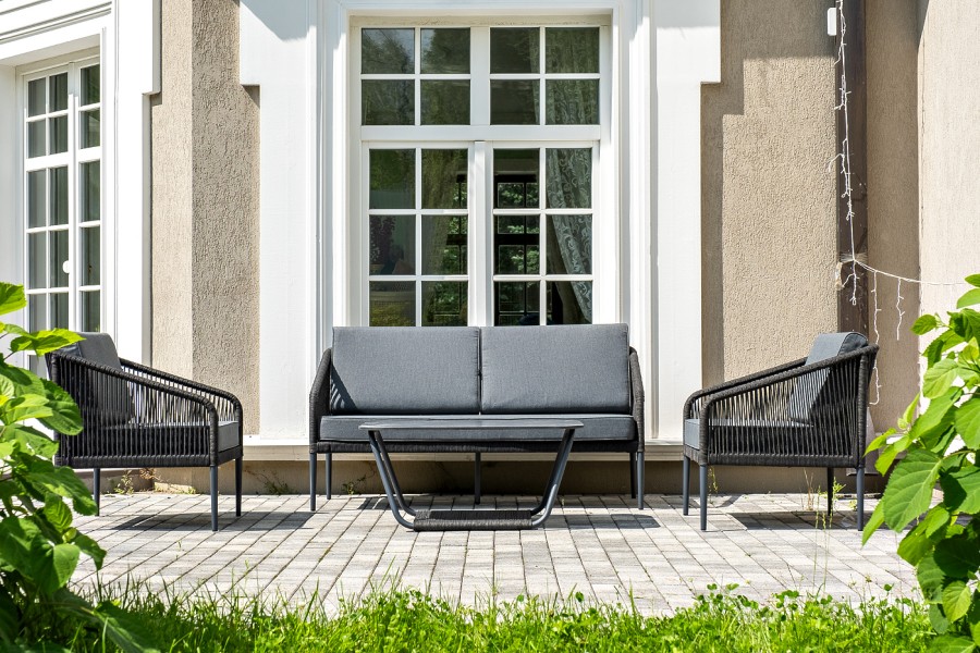 Лаунж-зона 4-местная из роупа Канны, темно-серая 4sis