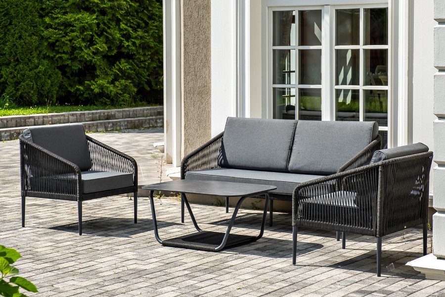 Лаунж-зона 4-местная из роупа Канны, темно-серая 4sis