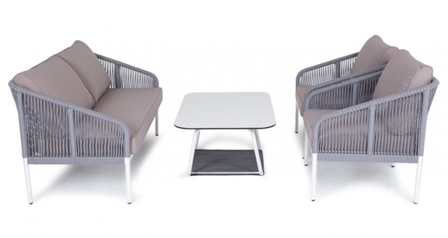 Лаунж-зона 4-местная из роупа Канны, светло-серая 4sis