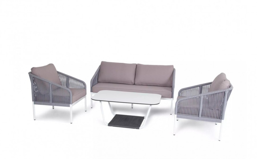 Лаунж-зона 4-местная из роупа Канны, светло-серая 4sis