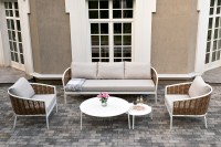 Лаунж-зона из искусственного ротанга Тоскана соломенная 4sis