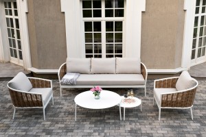 Лаунж-зона из искусственного ротанга Тоскана, соломенный 4sis