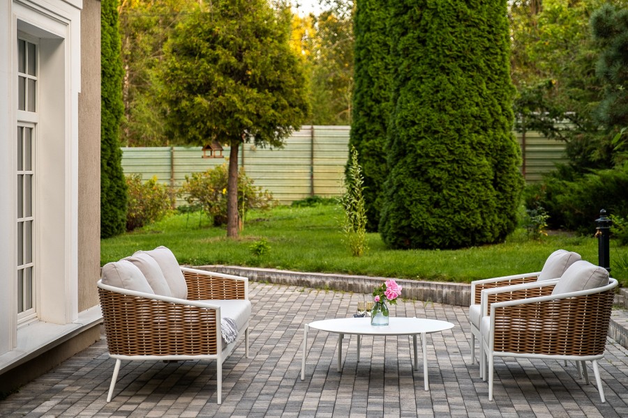 Лаунж-зона из искусственного ротанга Тоскана, соломенный 4sis