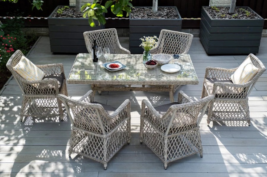 Обеденная группа Латте 160 L Beige 4sis