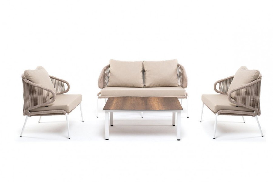 Лаунж-зона 4-местная из роупа Милан бежевая 4sis